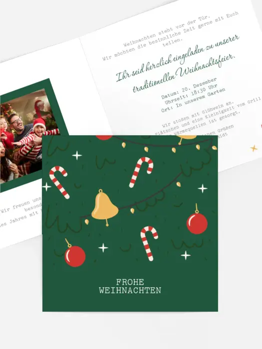 Einladung Weihnachten Weihnachtsbaum im Urlaub