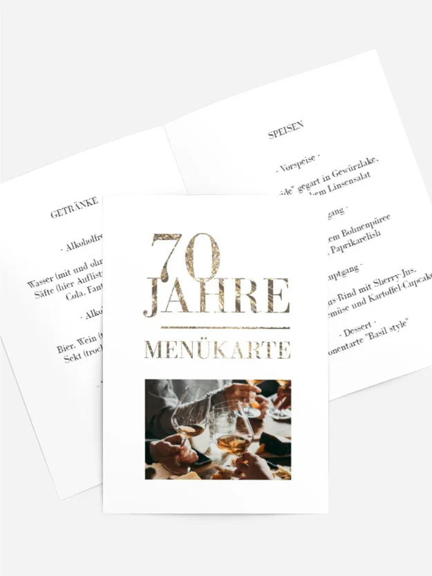 Menükarte Geburtstag Glamour Abend