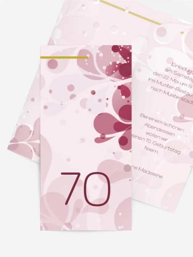 Geburtstagskarte Einladung Floral 70