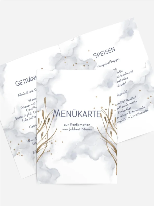 Menükarte Konfirmation Magische Stiele Menükarte Konfirmation Magische Stiele