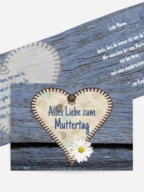 Muttertagskarte Holzherz