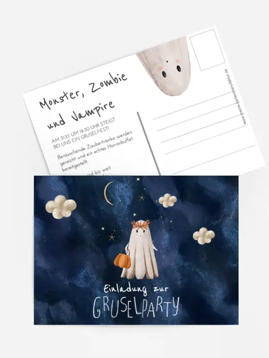 Halloween Einladung Gespenst am Himmel Halloween Einladung Gespenst am Himmel