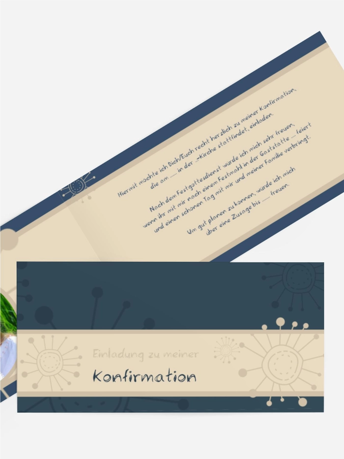 Einladungskarte Konfirmation Blumen