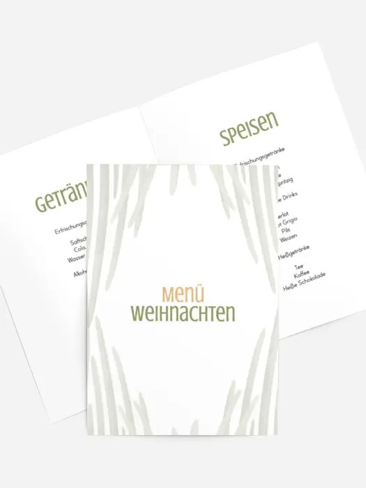 Menükarte Weihnachten Kranz im Gras