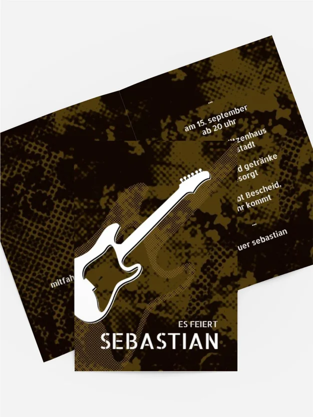 Karte zum Geburtstag Guitar