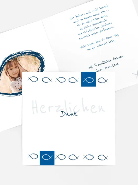Dankeskarte Konfirmation Fische