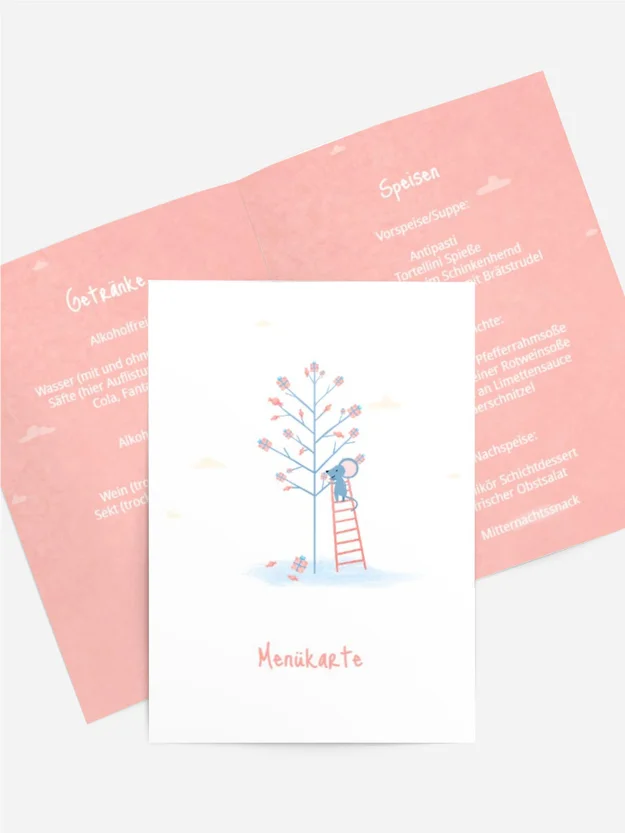 Menükarte Geburtstag Mäusegeschenk Menükarte Geburtstag Mäusegeschenk