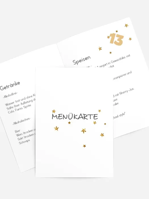Menükarte Geburtstag Durchschaubar