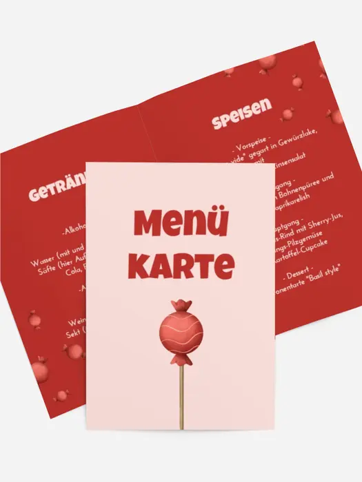 Menükarte Geburtstag   Viele Geschenke