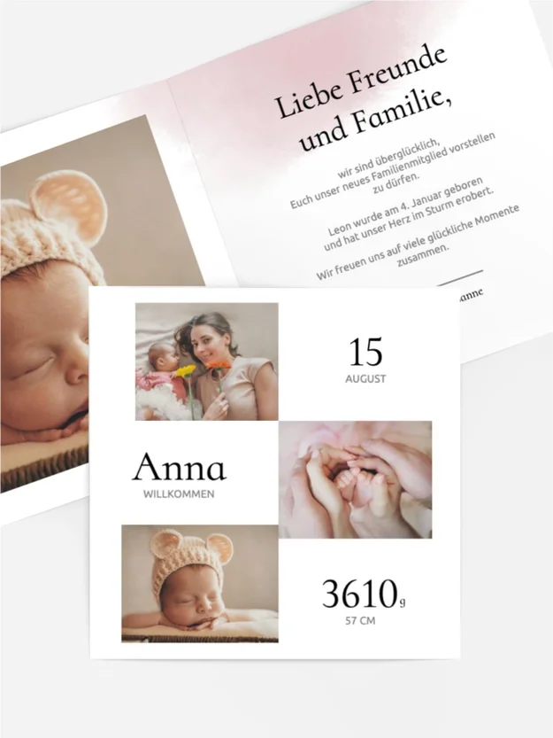 Babykarte Kleine Quadrate