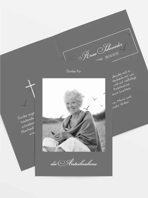 Trauerdanksagung Vögel fliegen