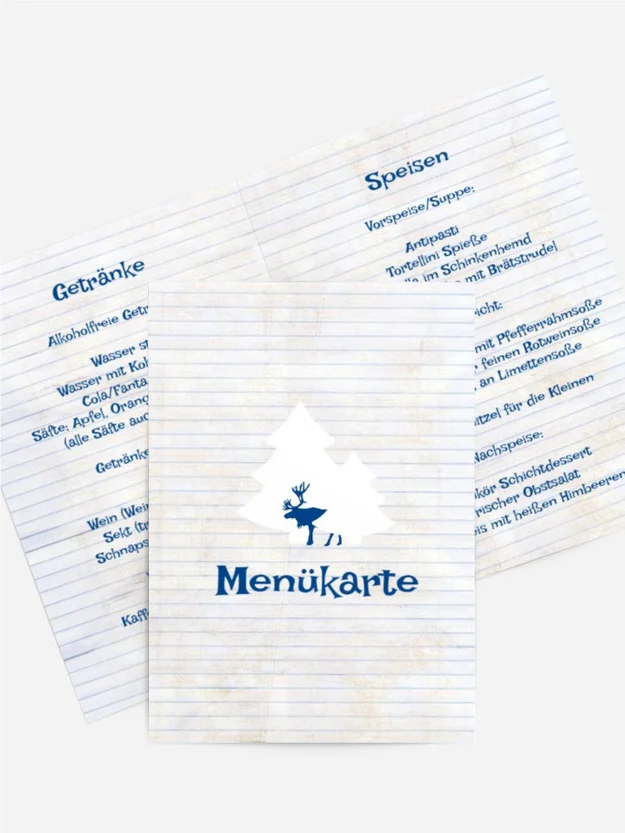 Menükarte Weihnachten Elchenwald