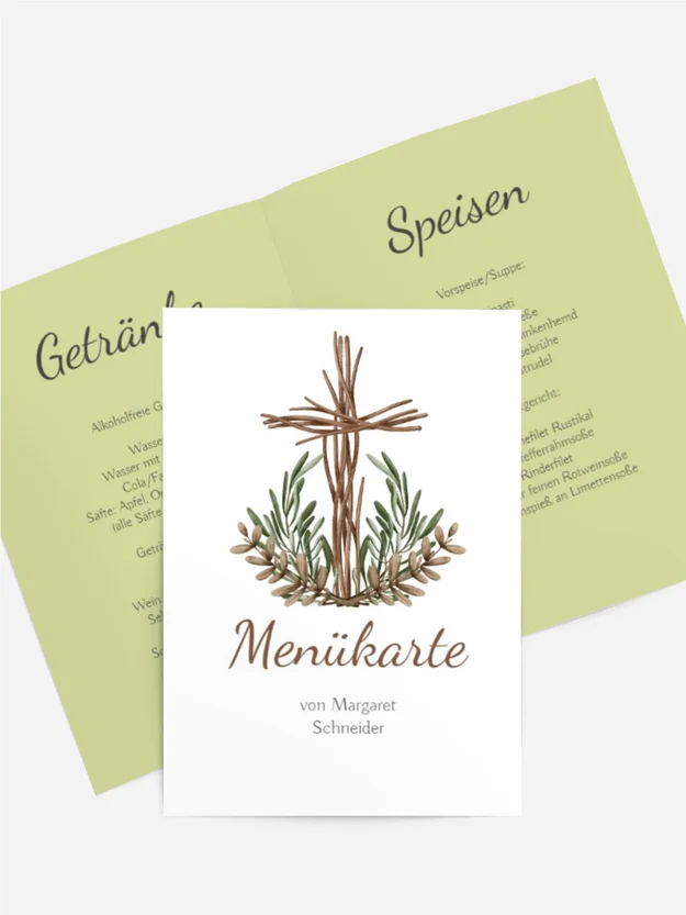 Menükarte Kommunion Lamm Gottes