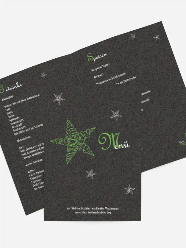 Weihnachten Menükarte Curly Star