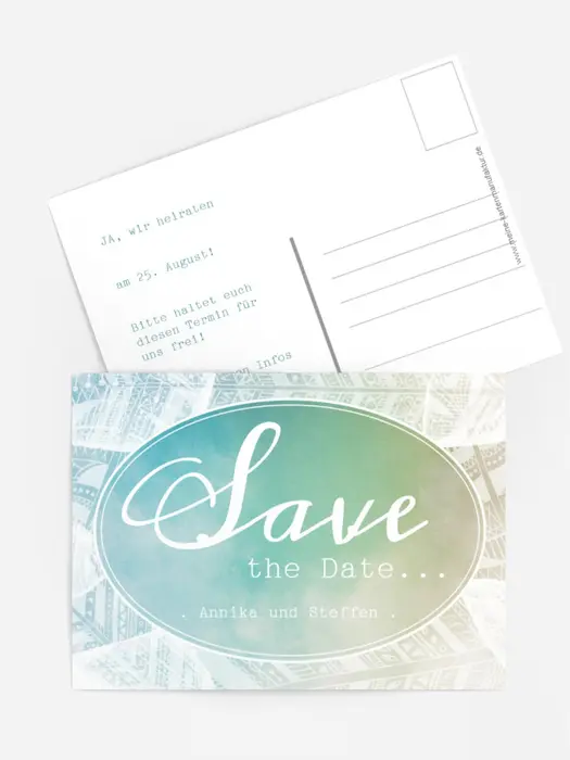 Hochzeit Save the Date Federleicht