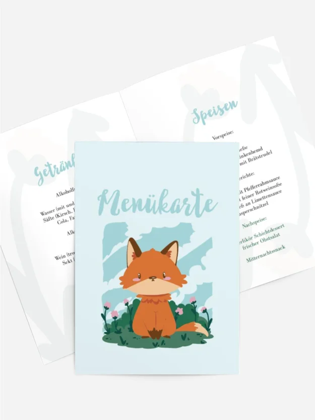 Menükarte Taufe Kleine Augen