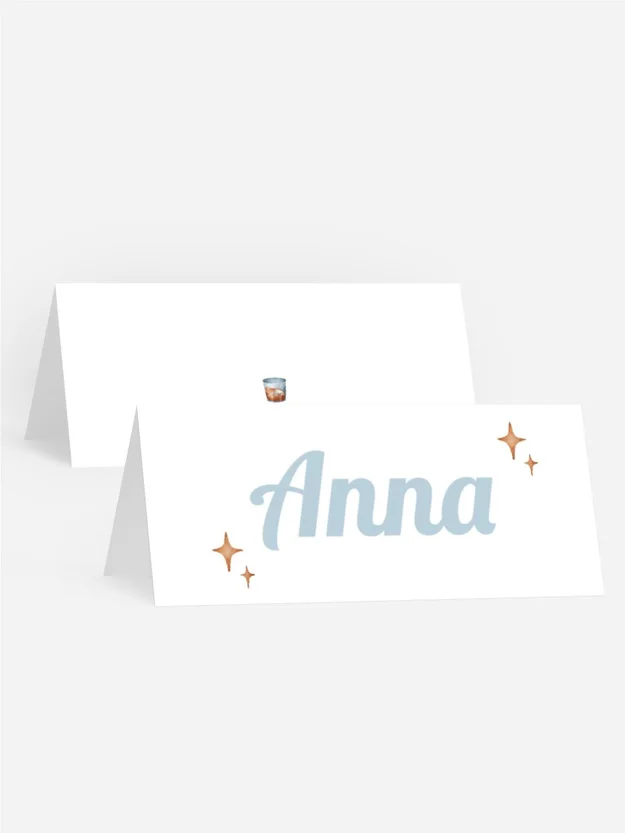 Tischkarte Geburtstag Glas mit Fahne Tischkarte Geburtstag Glas mit Fahne