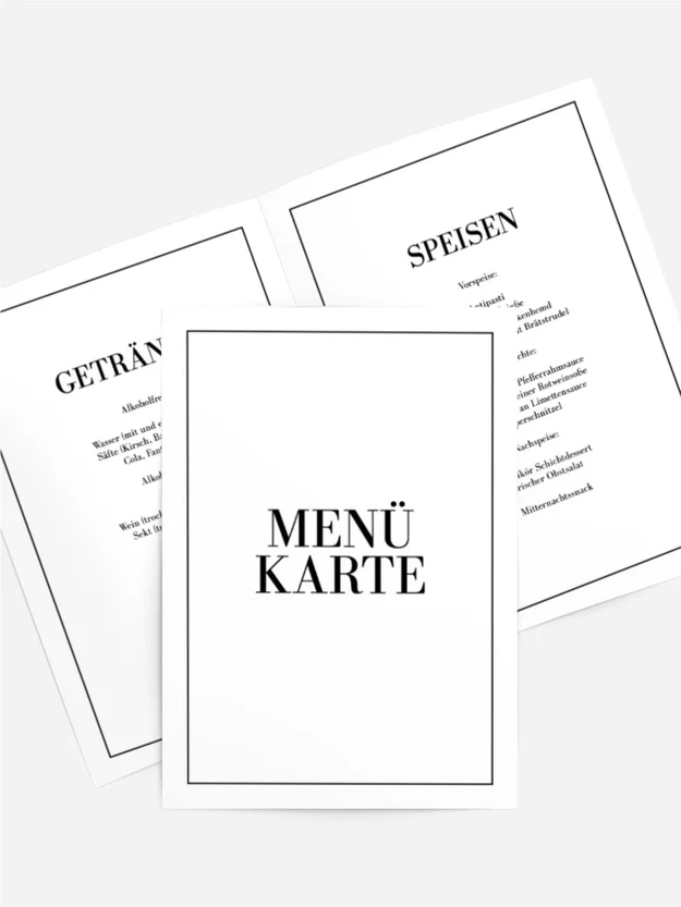 Menükarte Taufe Geschenk im Korb