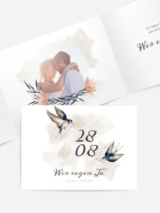 Hochzeitseinladung Vögel des Glücks