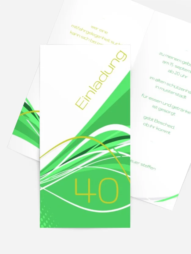 Einladungskarte Geburtstag Welle 40