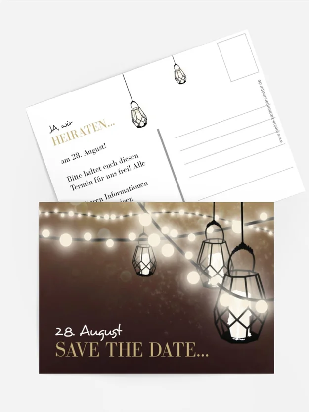 Save the Date Karte Vintage Laterne