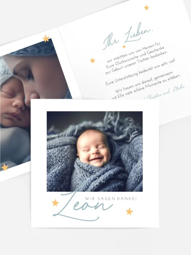 Baby Dankeskarte In Windeln