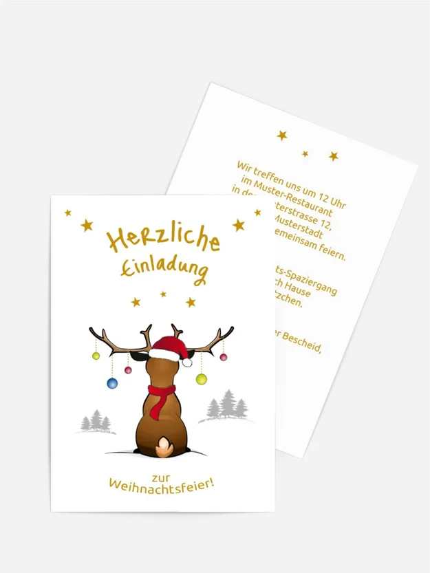 Weihnachtseinladung Privat Rudolph