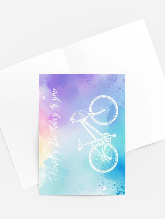Geburtstagskarte „Fahrrad & Pastellträume“ Geburtstagskarte „Fahrrad & Pastellträume“
