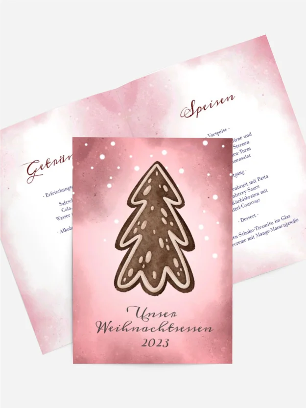 Menükarte Weihnachten Weihnachtssocke