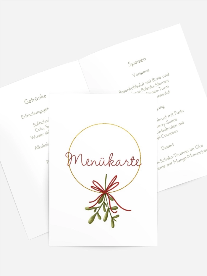 Menükarte Weihnachten Blühende Mistel Menükarte Weihnachten Blühende Mistel