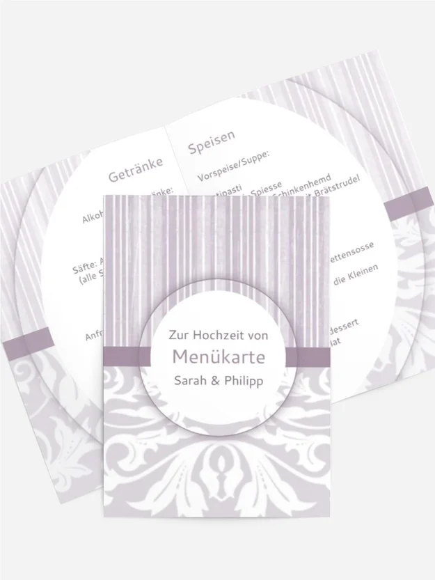 Menükarte Streifenzauber