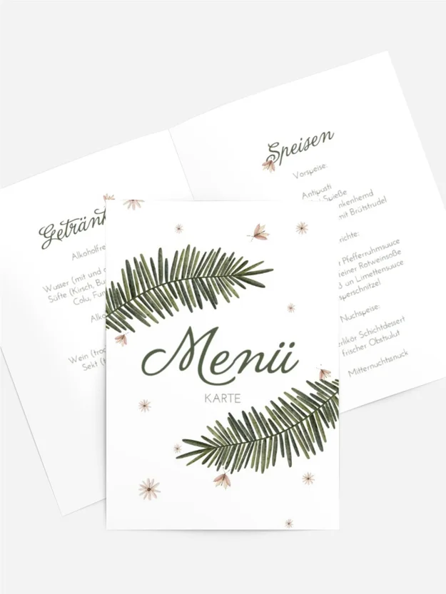 Menükarte Taufe Kinderbett für ein Baby