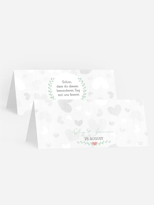 Tischkarte zur Hochzeit Zarte Ranke
