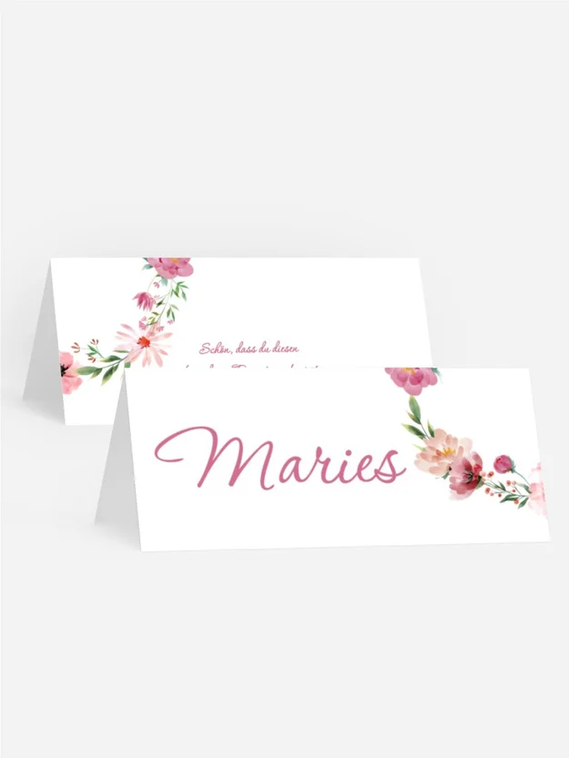 Tischkarte Taufe Blumenkaskade Tischkarte Taufe Blumenkaskade