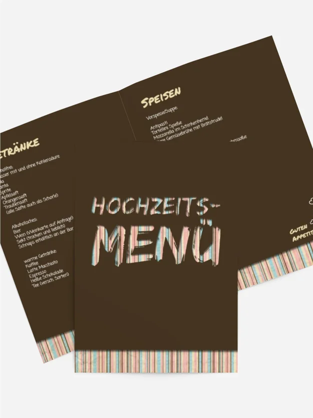 Hochzeitsmenükarte Wir heiraten