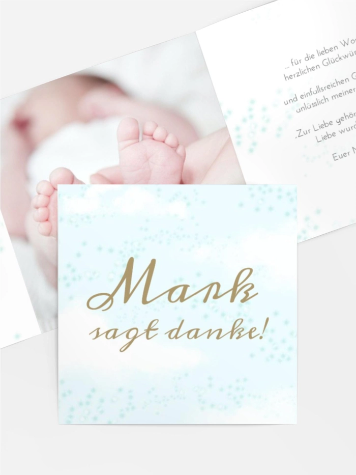 Baby Dankeskarte Im Himmel geboren Baby Dankeskarte Im Himmel geboren