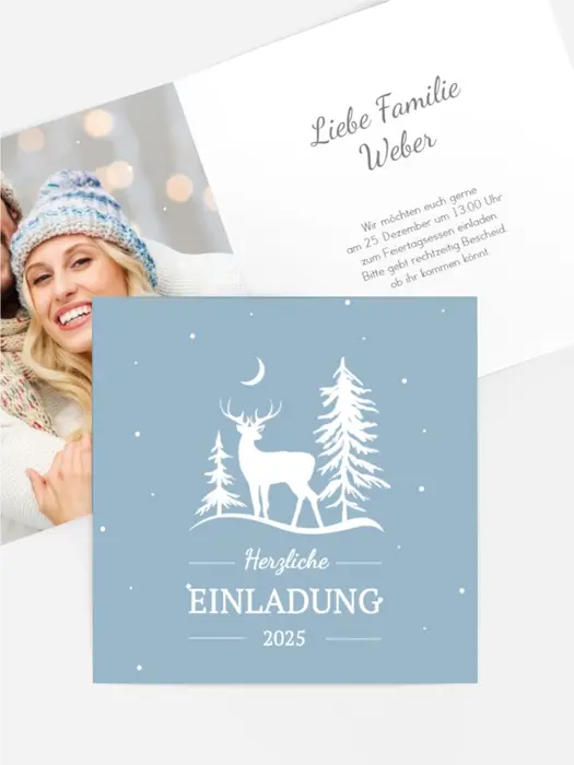 Fotoeinladung Weihnachten Waldgeschichte