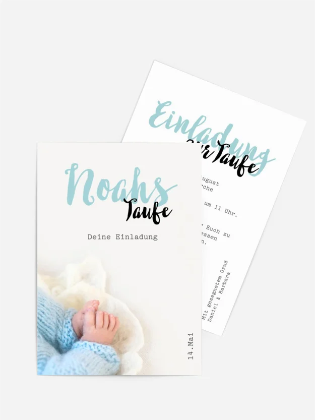 Einladungskarte Taufe Kleine Pfoten