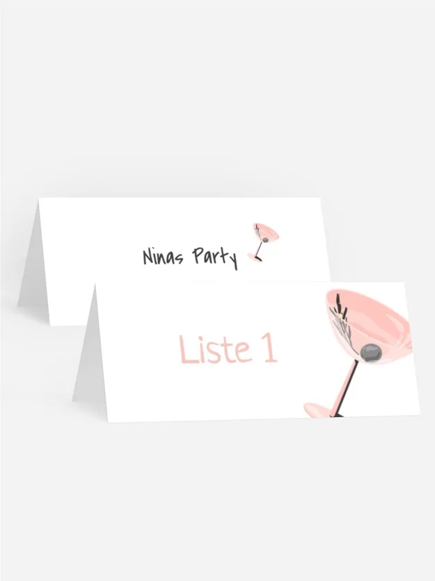 Tischkarte Geburtstag Partytime