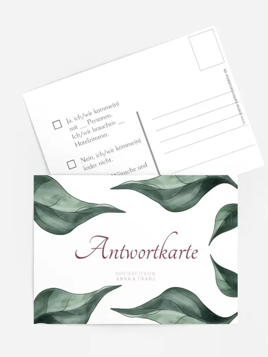 Antwortkarte Hochzeit Hortensie