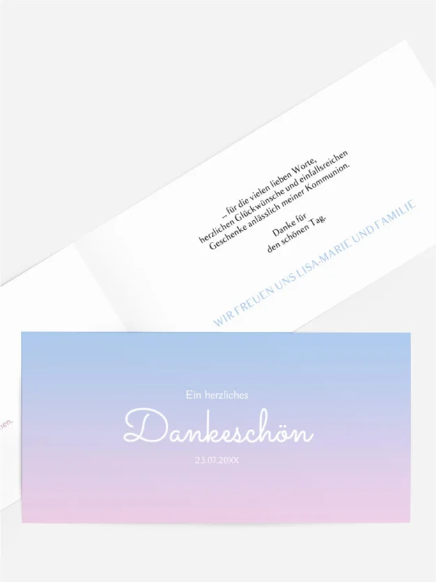 Dankeskarte Kommunion Sanfter Sonnenuntergang
