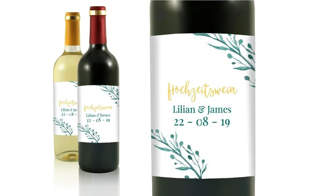 Hochzeit Flaschenetiketten Irischer Nebel