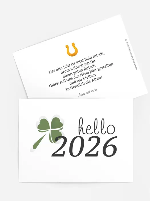 Neujahrskarte hello Neujahrskarte hello