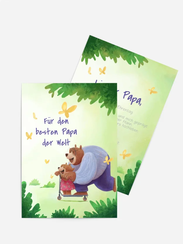 Vatertagskarte Bärenroller