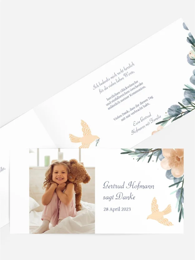 Dankeskarte Kommunion Frühlingssegen Dankeskarte Kommunion Frühlingssegen