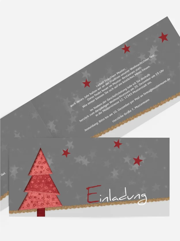 Weihnachtseinladung Geschäftlich Farbbäumchen