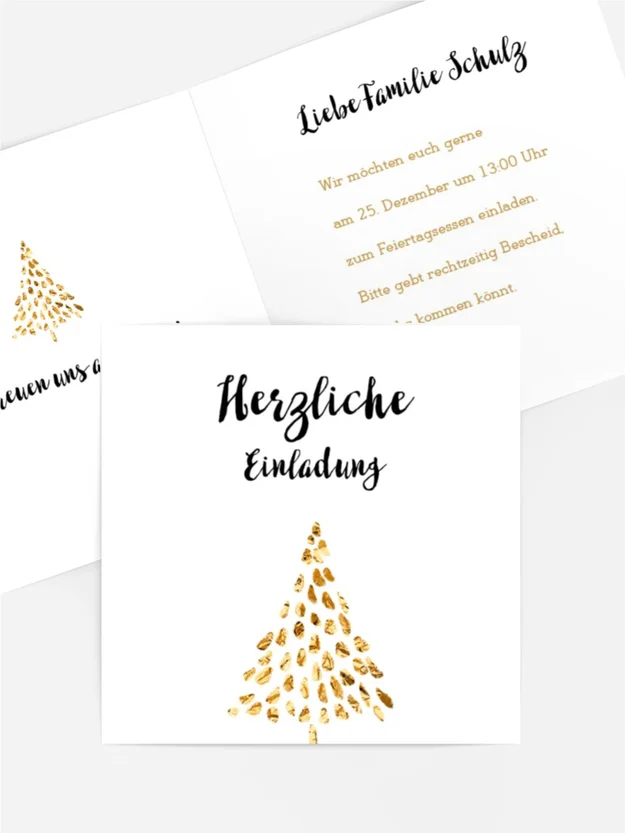 Weihnachtseinladung Leise rieselt der Schnee