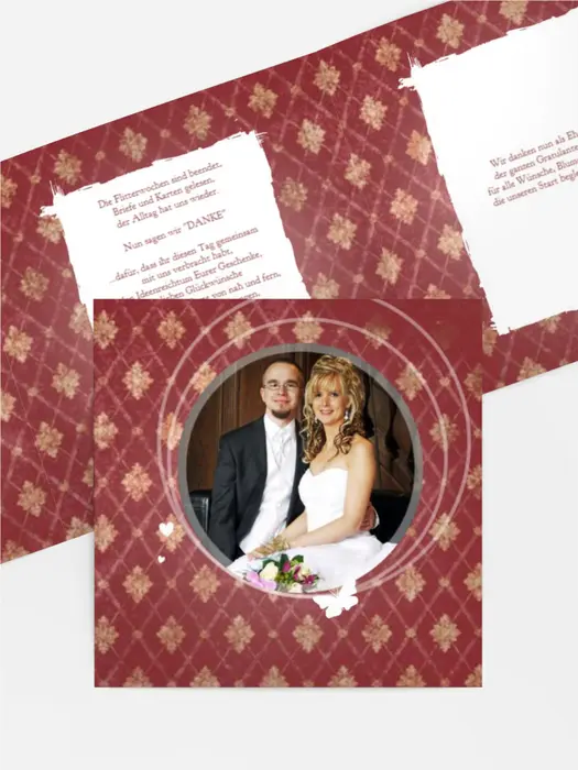 Dankeskarte Hochzeit "3 Liebesbündnis"