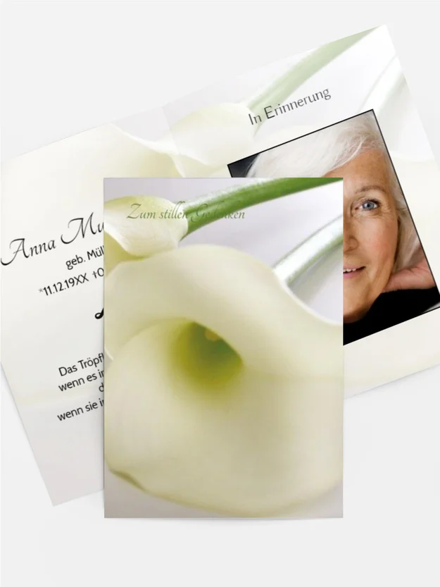 Sterbebildkarte Calla