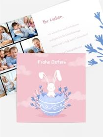 Osterkarte Lavendelhase